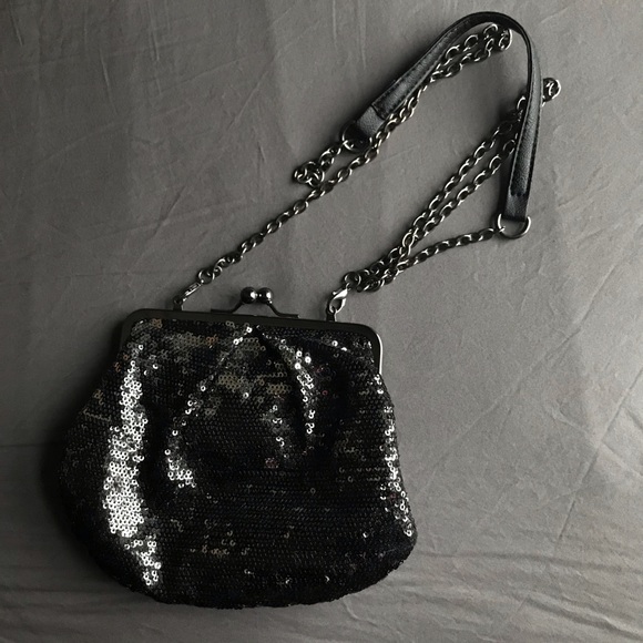 APT.9 Mini Black/Silver Purse Crossbody/Clutch - Picture 3 of 8